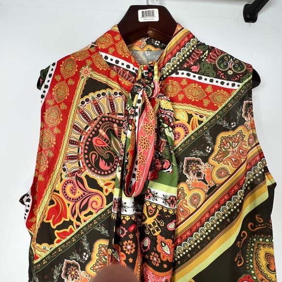 New‎ York & Co XXL Retro Print Tunic or Mini Dress Sleeveless Boho Design - Picture 7 of 14